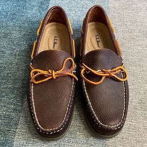 NEW L.L. Bean Slip-on Leather Camp Mocs in Dark Brown
